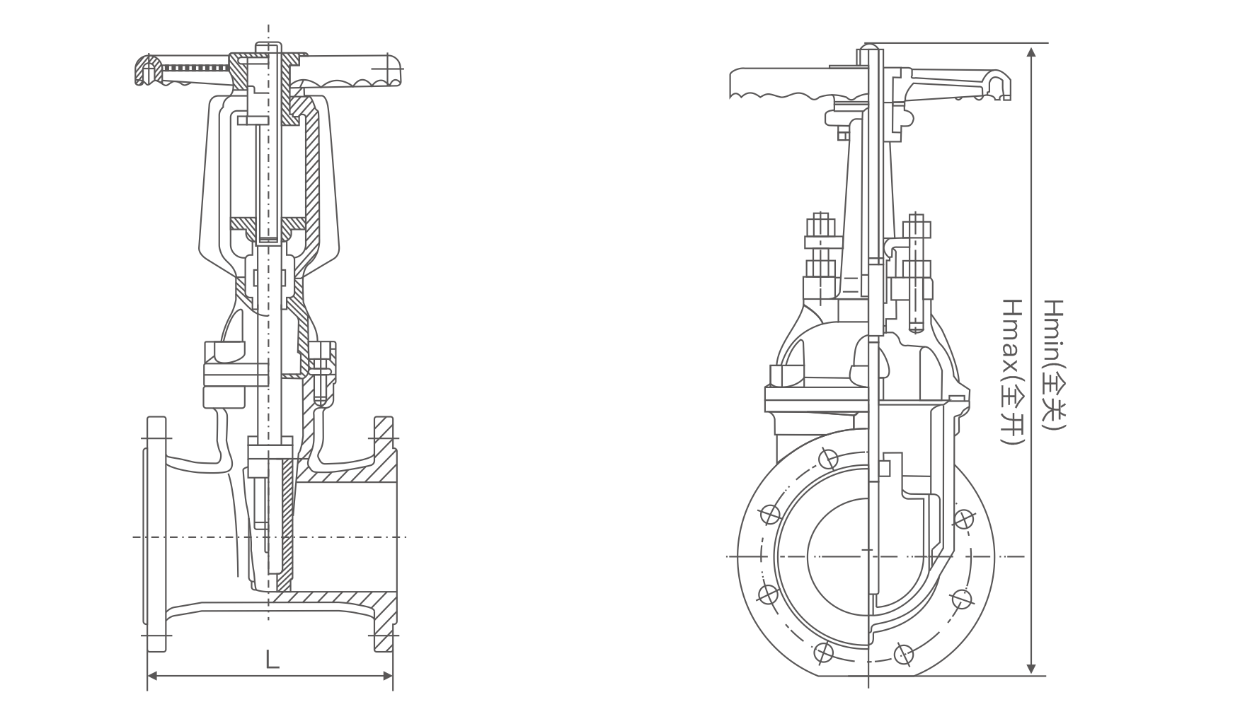 明杆彈(dàn)性座封閘(zha)閥(圖1)